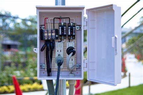 temporary electricity supply box|permanent power supply.